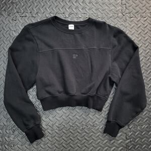 Victoria’s Secret Pink Cropped Crew Neck Sweatshirt Neutral Core Soft Girl Y2K